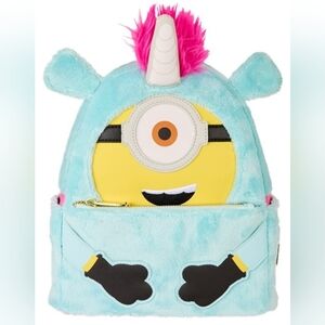 Loungefly x Minions Fluffy Unicorn Exclusive Costume Plush Mini Backpack